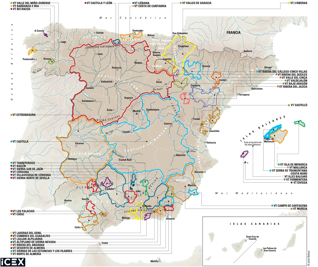 Mapa de las I.G.P.